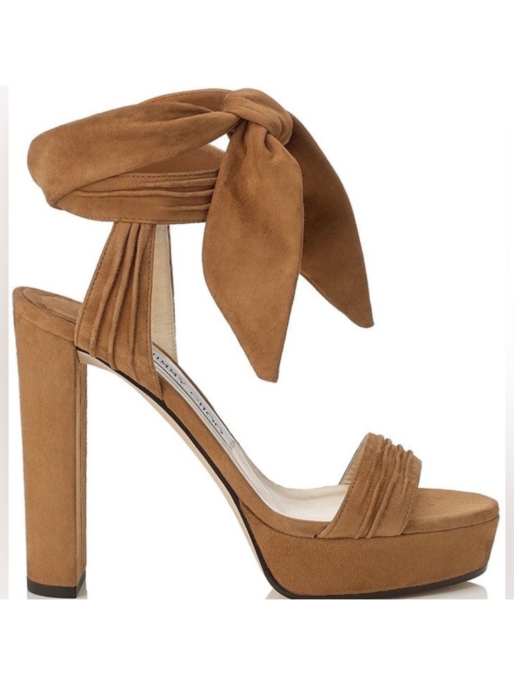 Jimmy Choo “Kaytrin” Size 38.5 Brown Suede Wraparound Strap Sandal